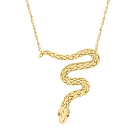 Vivienne Snake Pendant, Yellow Gold, White Gold  